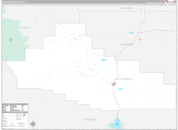 Hot Springs County, WY Wall Map Premium Style 2024